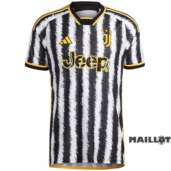 Foot Maillot Pas Cher Thailande Domicile Joueurs Maillot Juventus 2023 2024 Blanc Noir