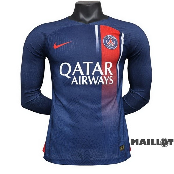 Foot Maillot Pas Cher Thailande Domicile Joueurs Manches Longues Paris Saint Germain 2023 2024 Bleu