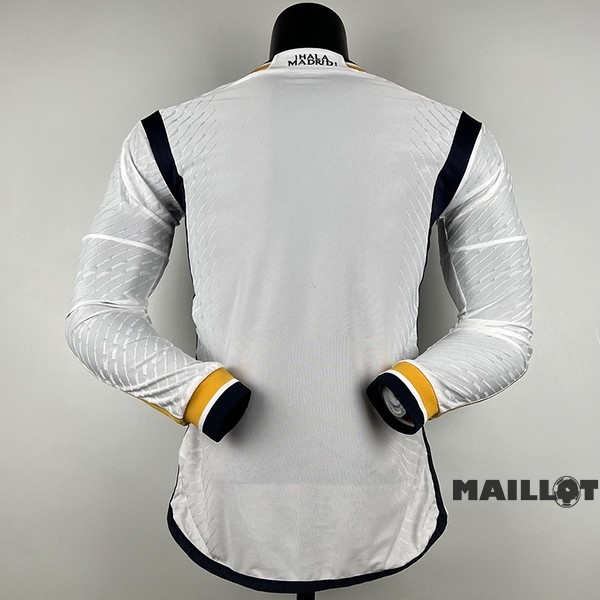 Foot Maillot Pas Cher Thailande Domicile Joueurs Manches Longues Real Madrid 2023 2024 Blanc