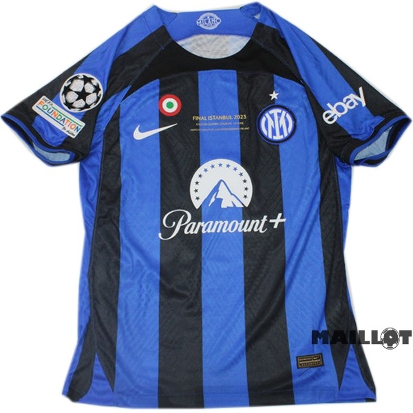 Foot Maillot Pas Cher Thailande Domicile Joueurs UEFA Champions League Finals Maillot Inter Milán 2022 2023 Bleu