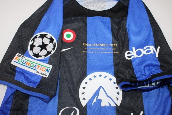 Foot Maillot Pas Cher Thailande Domicile Joueurs UEFA Champions League Finals Maillot Inter Milán 2022 2023 Bleu