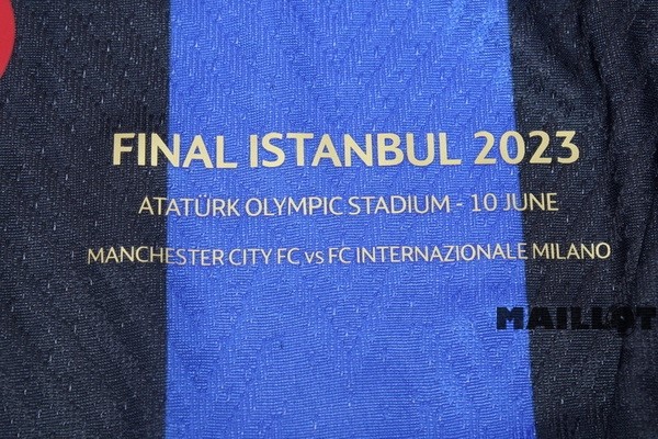Foot Maillot Pas Cher Thailande Domicile Joueurs UEFA Champions League Finals Maillot Inter Milán 2022 2023 Bleu
