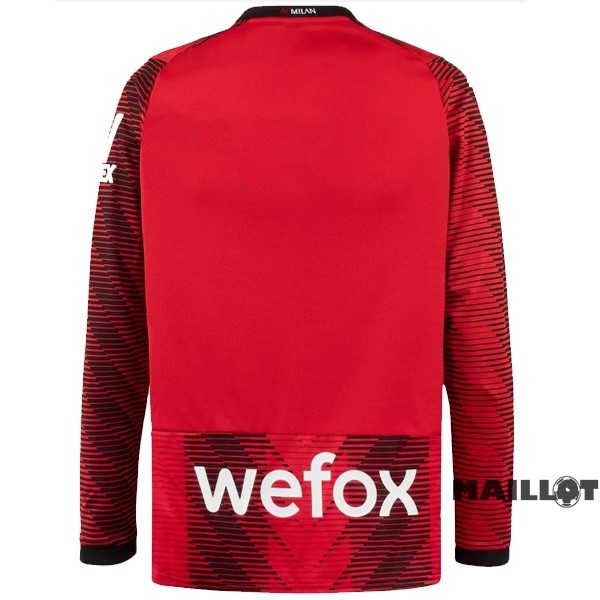 Foot Maillot Pas Cher Thailande Domicile Maillot Manches Longues AC Milan 2023 2024 Rouge