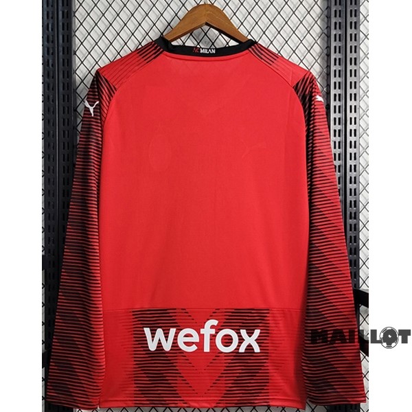 Foot Maillot Pas Cher Thailande Domicile Maillot Manches Longues AC Milan 2023 2024 Rouge
