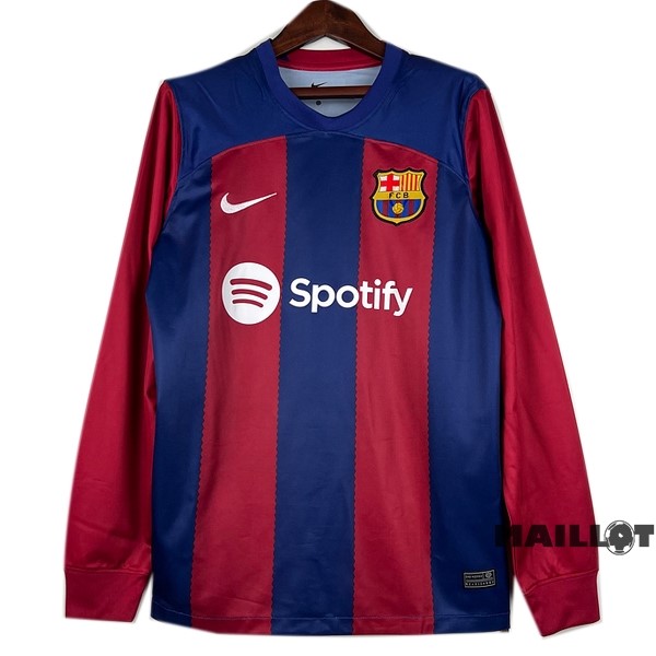 Foot Maillot Pas Cher Thailande Domicile Maillot Manches Longues Barcelona 2023 2024 Rouge Bleu