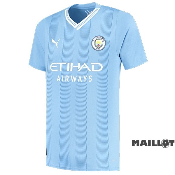 Foot Maillot Pas Cher Thailande Domicile Maillot Manchester City 2023 2024 Bleu