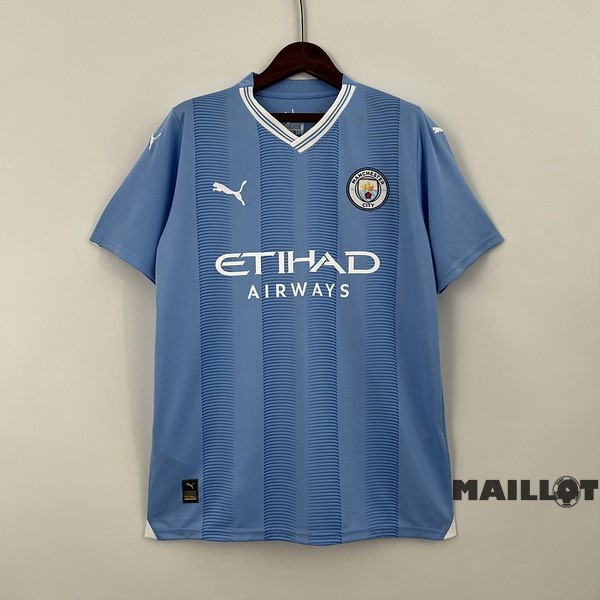 Foot Maillot Pas Cher Thailande Domicile Maillot Manchester City 2023 2024 Bleu