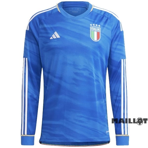 Foot Maillot Pas Cher Thailande Domicile Manches Longues Italie 2023 Bleu