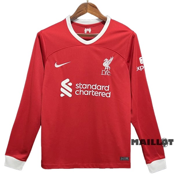 Foot Maillot Pas Cher Thailande Domicile Manches Longues Liverpool 2023 2024 Rouge