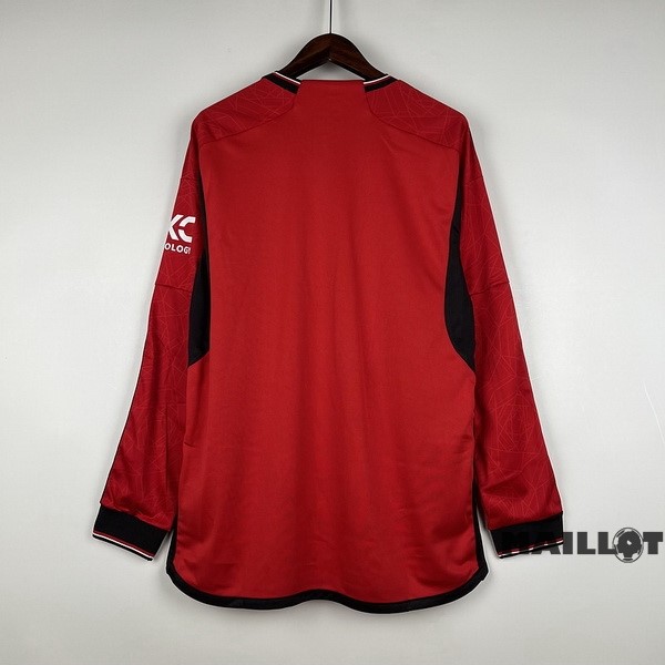 Foot Maillot Pas Cher Thailande Domicile Manches Longues Manchester United 2023 2024 Rouge