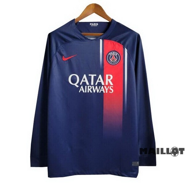 Foot Maillot Pas Cher Thailande Domicile Manches Longues Paris Saint Germain 2023 2024 Bleu