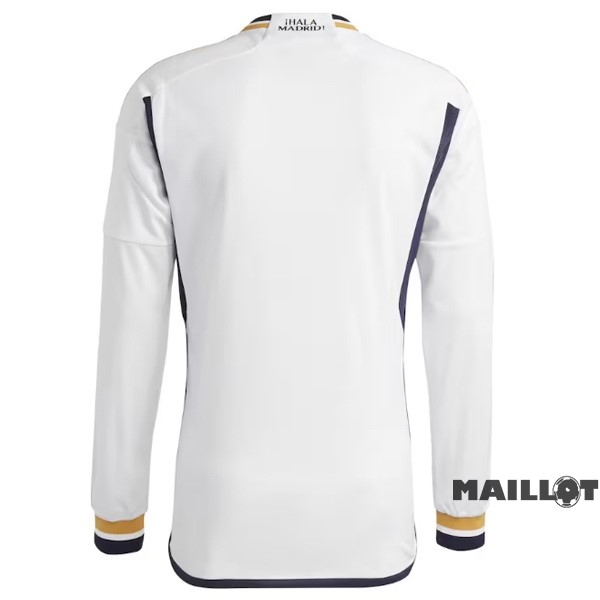 Foot Maillot Pas Cher Thailande Domicile Manches Longues Real Madrid 2023 2024 Blanc