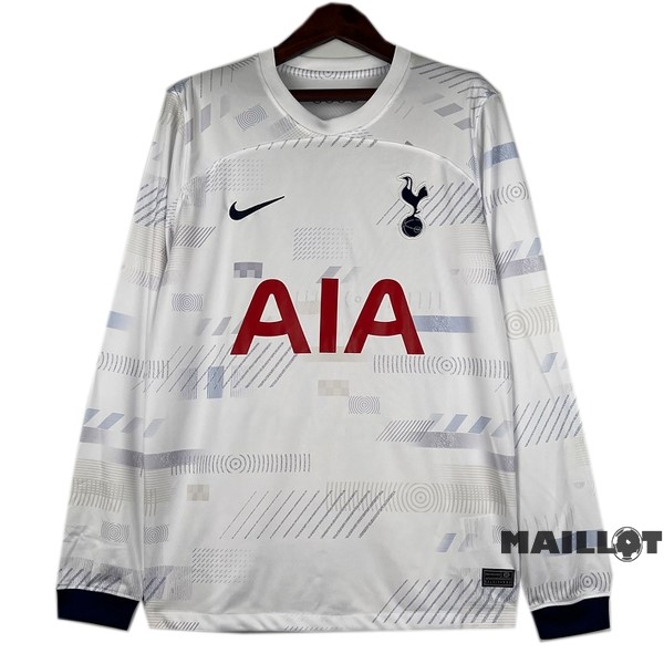 Foot Maillot Pas Cher Thailande Domicile Manches Longues Tottenham Hotspur 2023 2024 Blanc