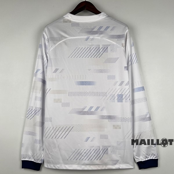 Foot Maillot Pas Cher Thailande Domicile Manches Longues Tottenham Hotspur 2023 2024 Blanc