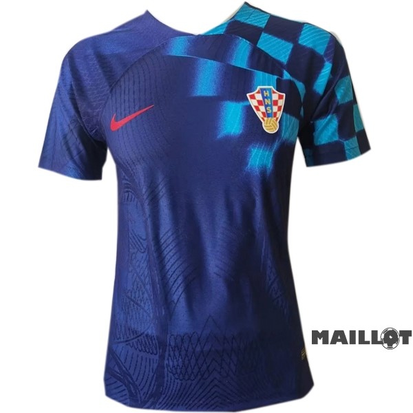 Foot Maillot Pas Cher Thailande Exterieur Joueurs Maillot Croatie 2022 Bleu