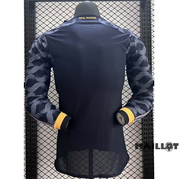 Foot Maillot Pas Cher Thailande Exterieur Joueurs Manches Longues Real Madrid 2023 2024 Gris