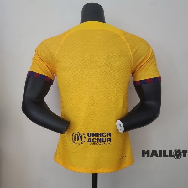 Foot Maillot Pas Cher Thailande Fourth Joueurs Maillot Barcelona 2022 2023 Jaune