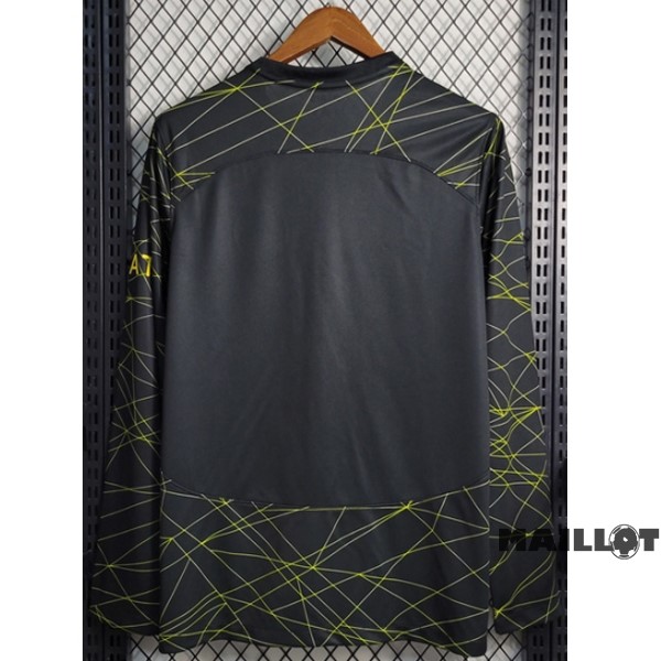 Foot Maillot Pas Cher Thailande Fourth Manches Longues Paris Saint Germain 2022 2023 Noir Jaune
