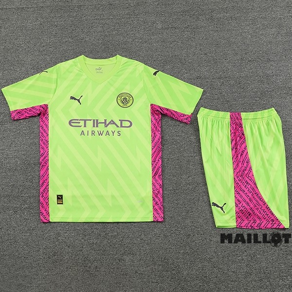 Foot Maillot Pas Cher Thailande Gardien Conjunto De Homme Manchester City 2023 2024 Jaune