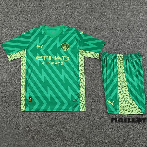 Foot Maillot Pas Cher Thailande Gardien Conjunto De Homme Manchester City 2023 2024 Vert