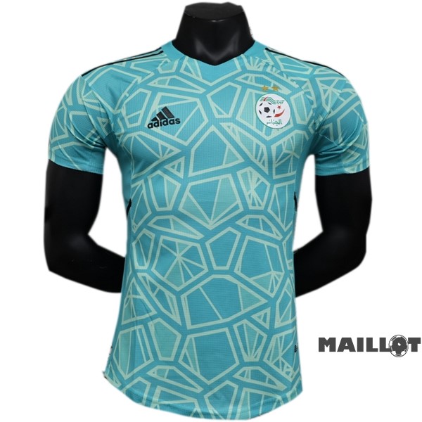 Foot Maillot Pas Cher Thailande Gardien Joueurs Maillot Algérie 2023 Bleu Vert