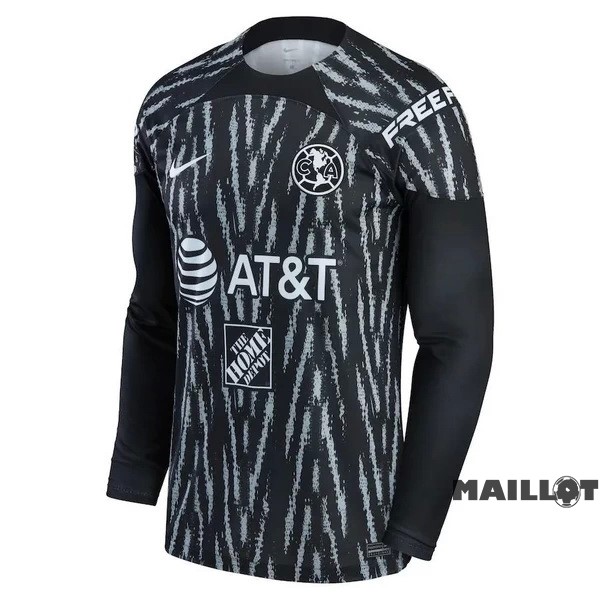 Foot Maillot Pas Cher Thailande Gardien Manches Longues Club América 2022 2023 Noir
