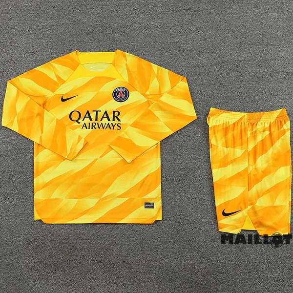 Foot Maillot Pas Cher Thailande Gardien Manches Longues Conjunto De Homme Paris Saint Germain 2023 2024 Jaune