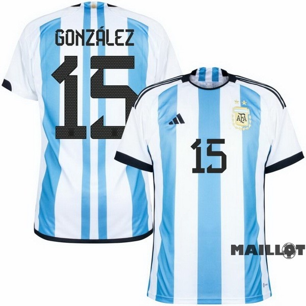 Foot Maillot Pas Cher Thailande NO.15 González Domicile Maillot Argentine 2022 Bleu
