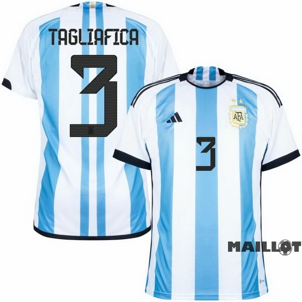 Foot Maillot Pas Cher Thailande NO.3 Tagliafico Domicile Maillot Argentine 2022 Bleu
