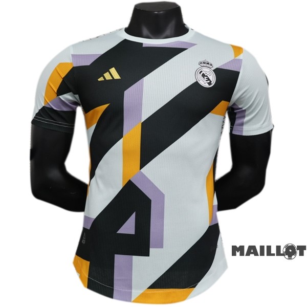 Foot Maillot Pas Cher Thailande Pré match Joueurs Maillot Real Madrid 2023 2024 Noir Blanc