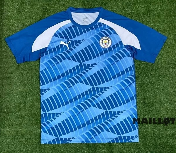 Foot Maillot Pas Cher Thailande Pré match Maillot Manchester City 2023 2024 Bleu