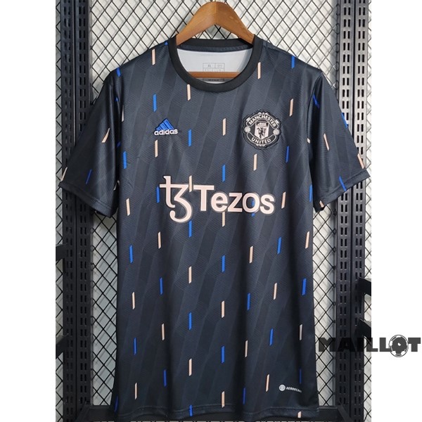 Foot Maillot Pas Cher Thailande Pré match Maillot Manchester United 2022 2023 Noir
