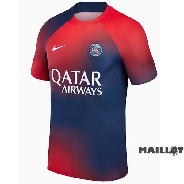 Foot Maillot Pas Cher Thailande Pré match Maillot Paris Saint Germain 2023 2024 Rouge Bleu