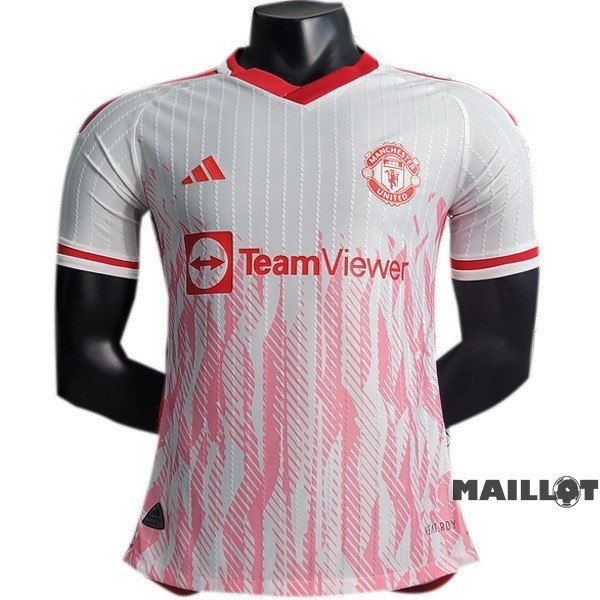Foot Maillot Pas Cher Thailande Spécial Joueurs Maillot Manchester United 2023 2024 Blanc Rouge