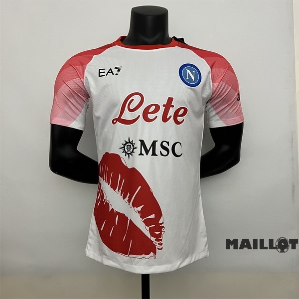 Foot Maillot Pas Cher Thailande Spécial Joueurs Maillot Napoli 2023 Blanc Rouge