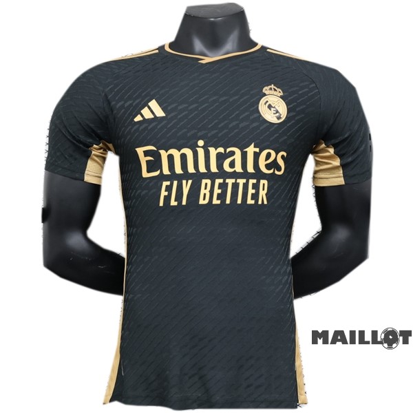 Foot Maillot Pas Cher Thailande Spécial Joueurs Maillot Real Madrid 2023 2024 Noir II Jaune