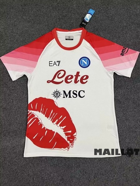 Foot Maillot Pas Cher Thailande Spécial Maillot Napoli 2023 Blanc Rouge