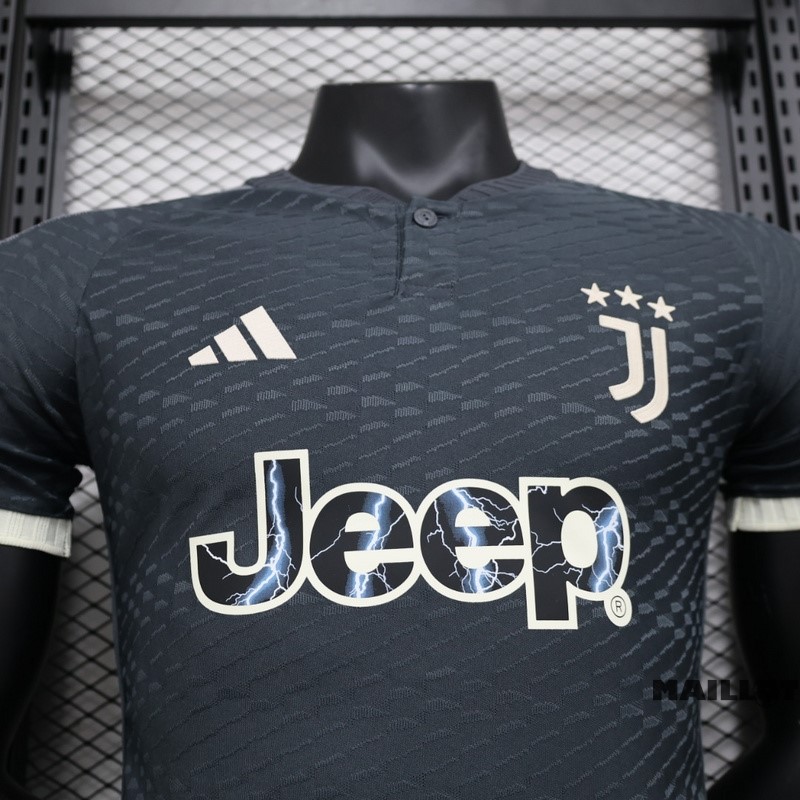 Foot Maillot Pas Cher Thailande Third Joueurs Maillot Juventus 2023 2024 Gris Noir