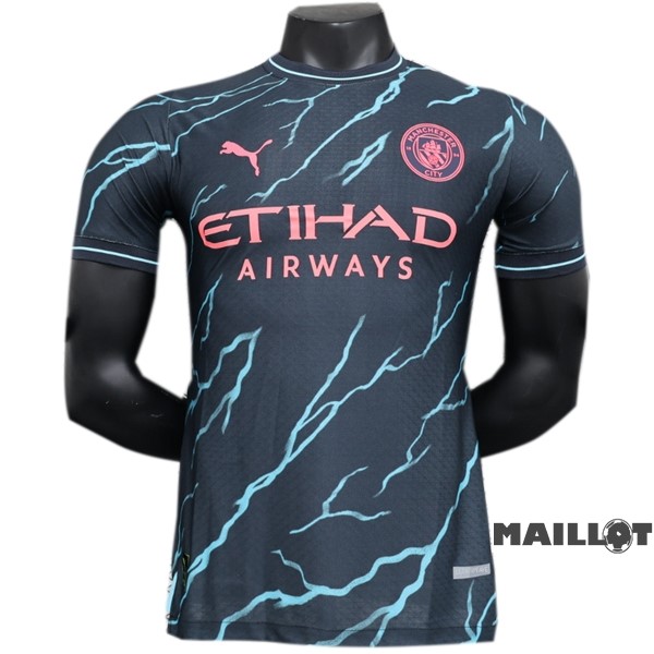 Foot Maillot Pas Cher Thailande Third Joueurs Maillot Manchester City 2023 2024 Noir