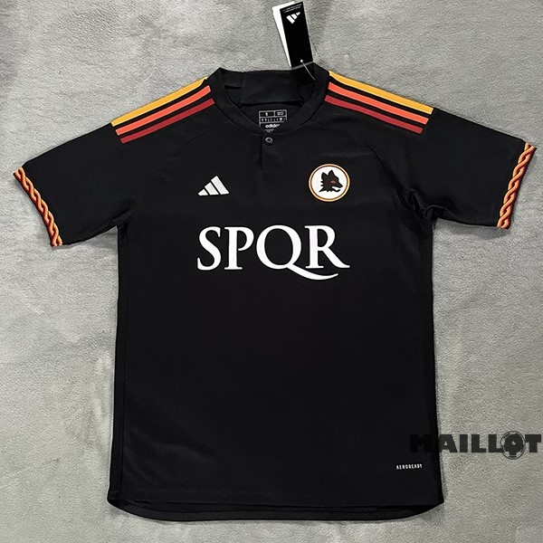 Foot Maillot Pas Cher Thailande Third Maillot As Roma 2023 2024 Noir