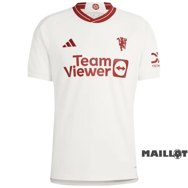 Foot Maillot Pas Cher Thailande Third Maillot Manchester United 2023 2024 Blanc