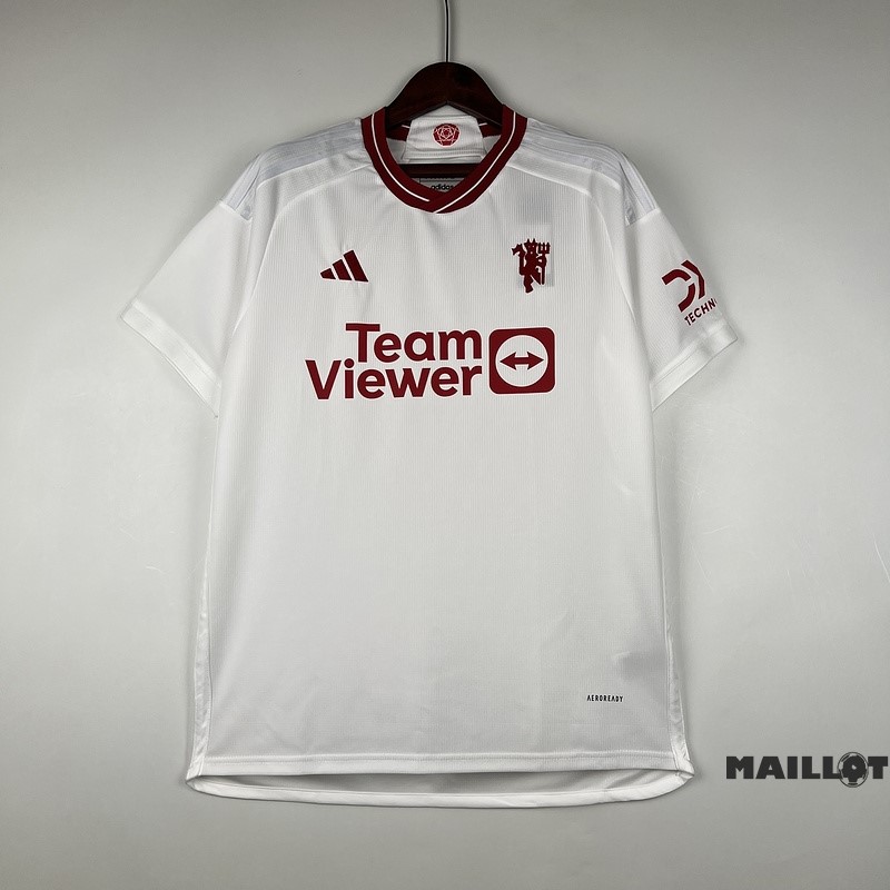 Foot Maillot Pas Cher Thailande Third Maillot Manchester United 2023 2024 Blanc