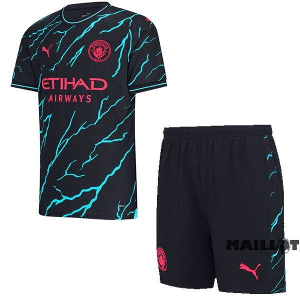 Foot Maillot Pas Cher Third Conjunto De Enfant Manchester City 2023 2024 Noir