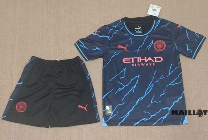 Foot Maillot Pas Cher Third Conjunto De Enfant Manchester City 2023 2024 Noir