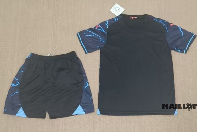 Foot Maillot Pas Cher Third Conjunto De Enfant Manchester City 2023 2024 Noir