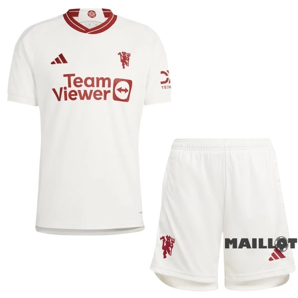 Foot Maillot Pas Cher Third Conjunto De Enfant Manchester United 2023 2024 Blanc