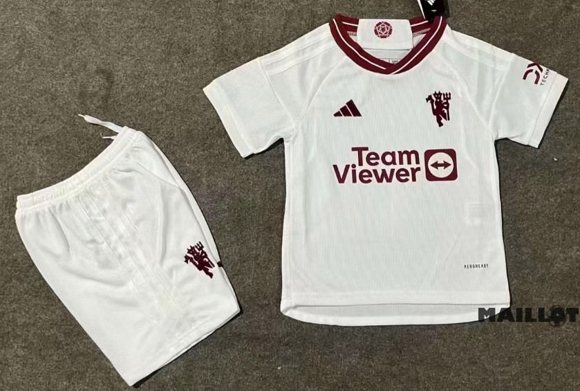 Foot Maillot Pas Cher Third Conjunto De Enfant Manchester United 2023 2024 Blanc