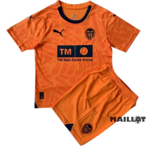 Foot Maillot Pas Cher Third Conjunto De Enfant Valencia 2023 2024 Orange