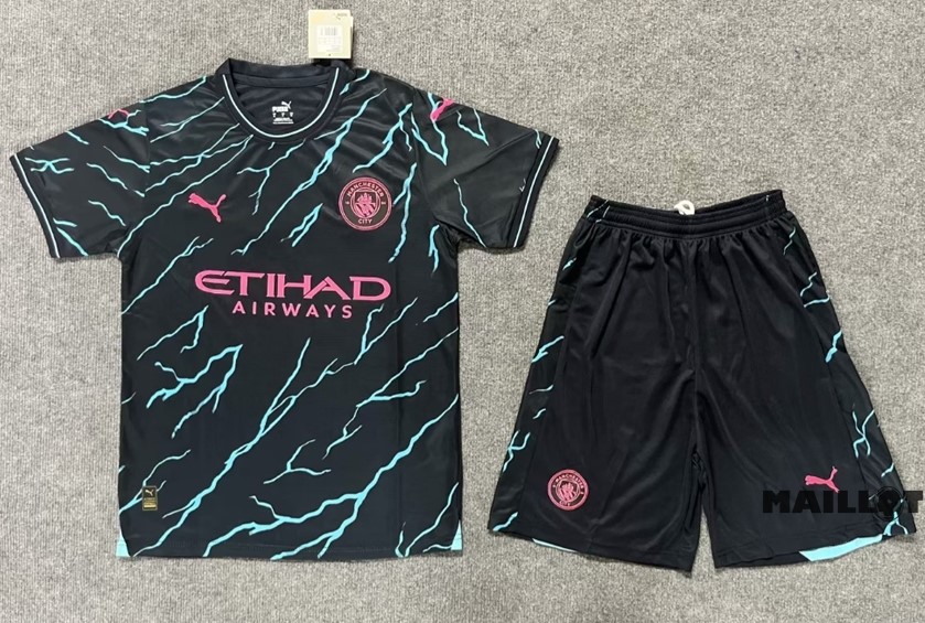 Foot Maillot Pas Cher Third Conjunto De Homme Manchester City 2023 2024 Noir