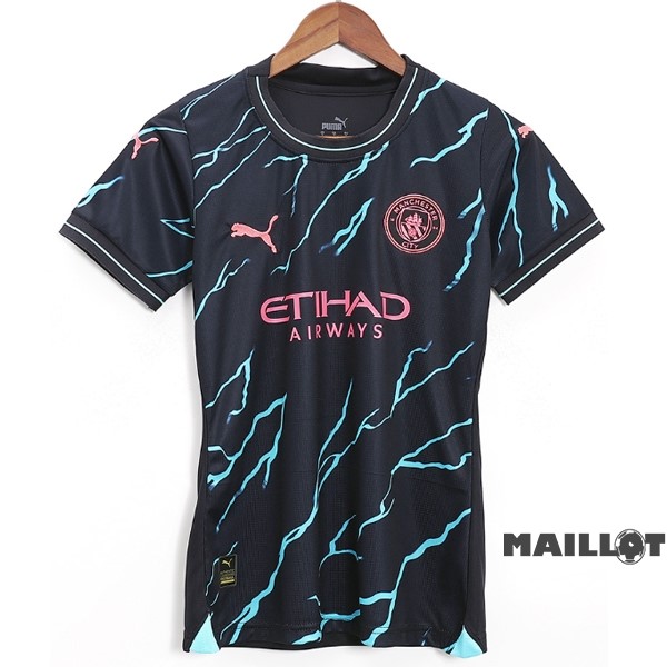 Foot Maillot Pas Cher Third Maillot Femme Manchester City 2023 2024 Noir